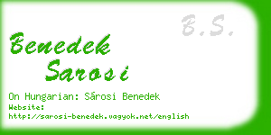 benedek sarosi business card