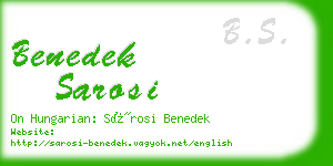 benedek sarosi business card